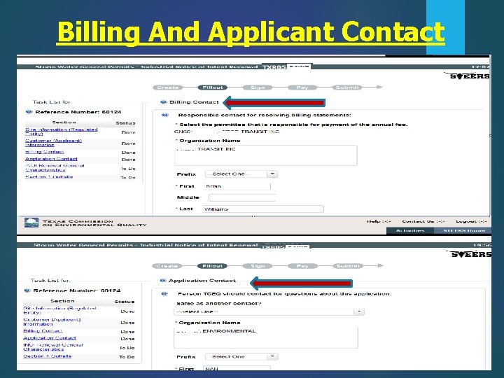 Billing And Applicant Contact 