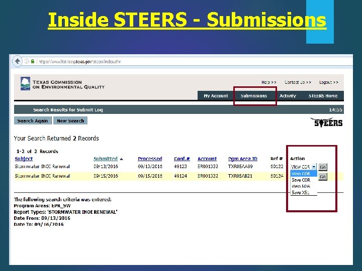 Inside STEERS - Submissions 