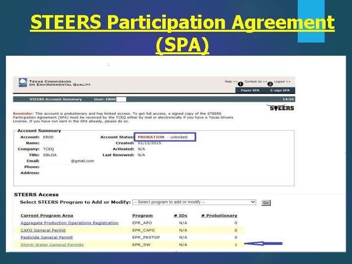 STEERS Participation Agreement (SPA) 