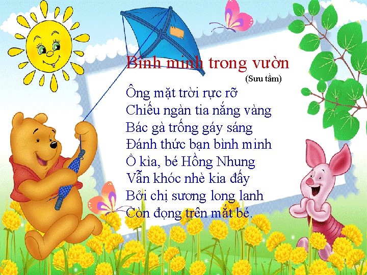 Bình minh trong vườn (Sưu tầm) Ông mặt trời rực rỡ Chiếu ngàn tia