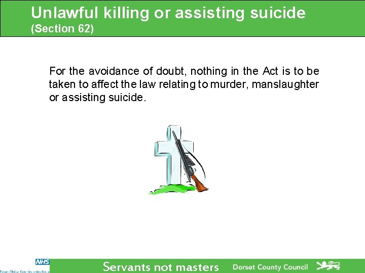 Unlawful killing or assisting suicide (Section 62) For the avoidance of doubt, nothing in Unlawful killing or assisting suicide (Section 62) For the avoidance of doubt, nothing in