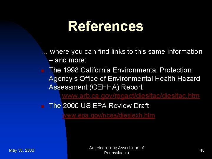 References … where you can find links to this same information – and more: