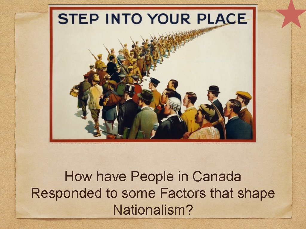How have People in Canada Responded to some Factors that shape Nationalism? 