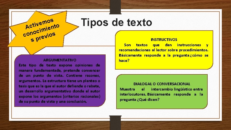 os m e v Acti miento i c o n s co o i