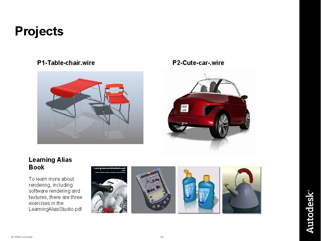 Projects P 1 -Table-chair. wire P 2 -Cute-car-. wire Learning Alias Book To learn