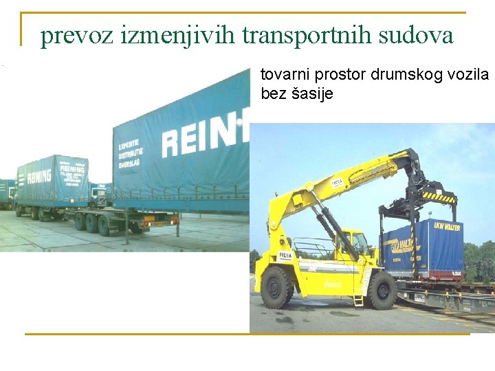 prevoz izmenjivih transportnih sudova tovarni prostor drumskog vozila bez šasije 