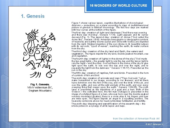 16 WONDERS OF WORLD CULTURE 1. Genesis Fig. 1. Genesis. VIII IV millennium BC,