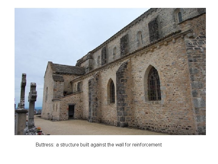 Buttress: a structure built against the wall for reinforcement 