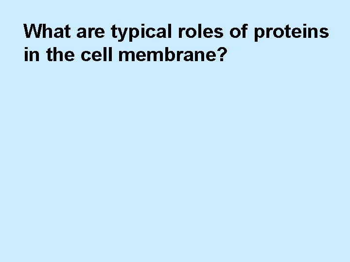 What are typical roles of proteins in the cell membrane? 