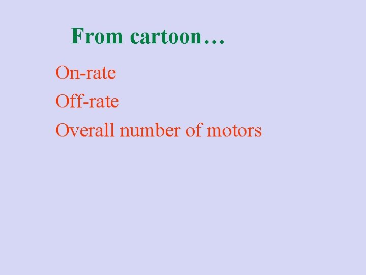 From cartoon… On-rate Off-rate Overall number of motors 