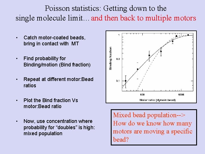 Poisson statistics: Getting down to the single molecule limit…and then back to multiple motors