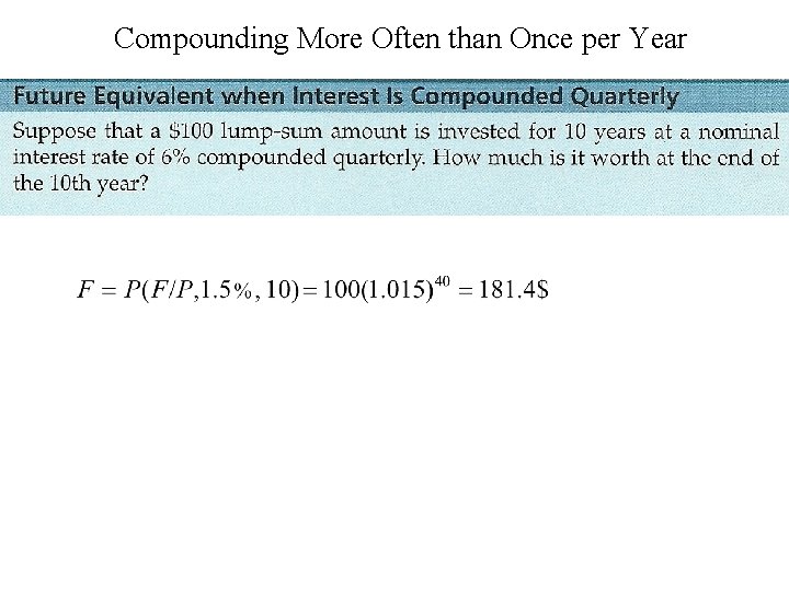 Compounding More Often than Once per Year 