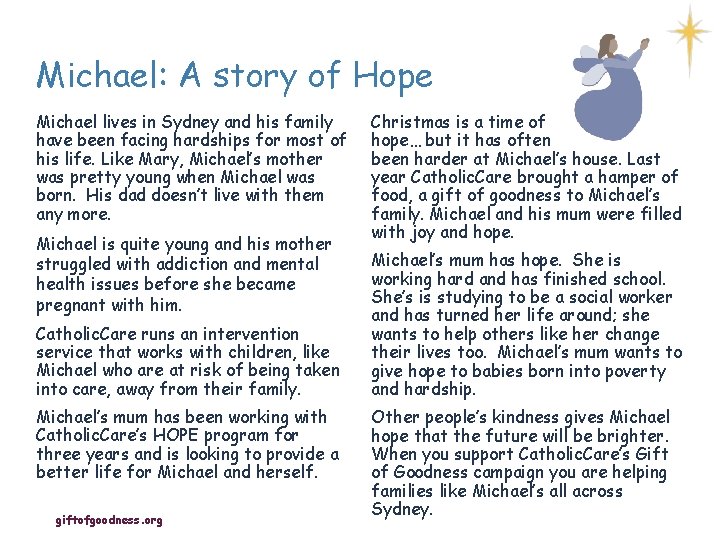 Michael: A story of Hope Michael lives in Sydney and his family have been