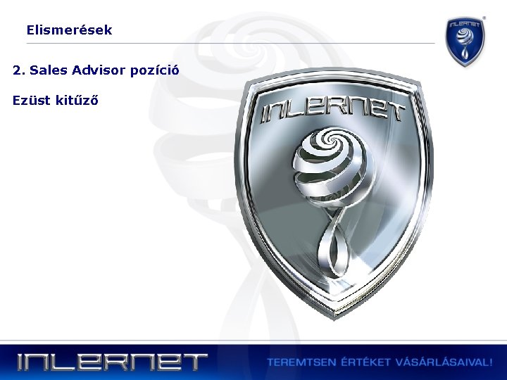 Elismerések 2. Sales Advisor pozíció Ezüst kitűző 