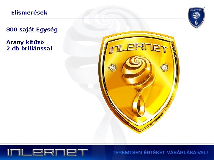 Elismerések 300 saját Egység Arany kitűző 2 db briliánssal 