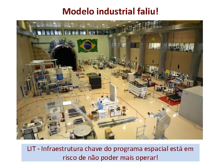 Modelo industrial faliu! LIT - Infraestrutura chave do programa espacial está em risco de
