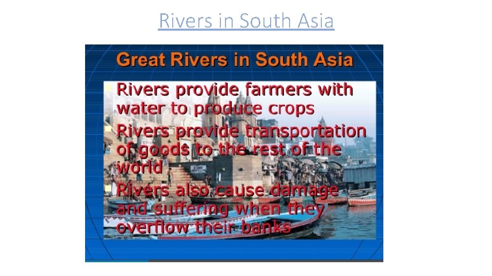 Rivers in South Asia 