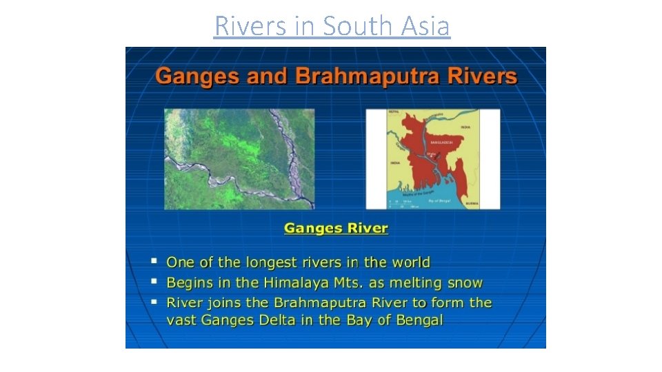 Rivers in South Asia 