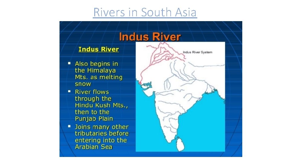 Rivers in South Asia 