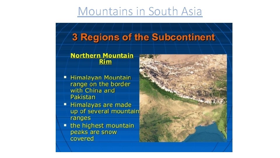 Mountains in South Asia 