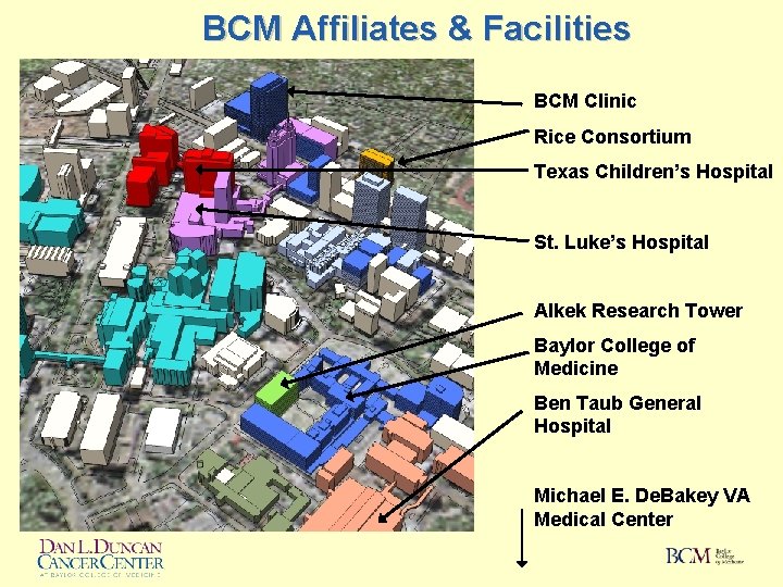 BCM Affiliates & Facilities BCM Clinic Rice Consortium Texas Children’s Hospital St. Luke’s Hospital