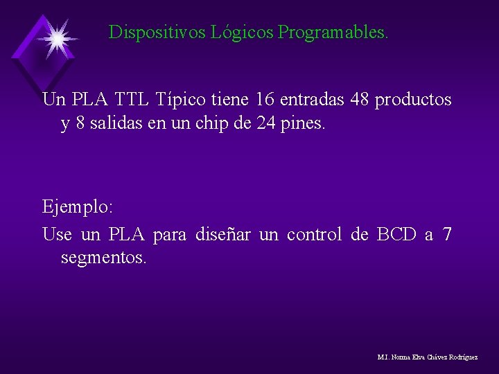 Dispositivos Lógicos Programables. Un PLA TTL Típico tiene 16 entradas 48 productos y 8 Dispositivos Lógicos Programables. Un PLA TTL Típico tiene 16 entradas 48 productos y 8
