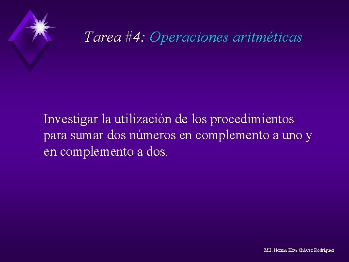 Tarea #4: Operaciones aritméticas Investigar la utilización de los procedimientos para sumar dos números Tarea #4: Operaciones aritméticas Investigar la utilización de los procedimientos para sumar dos números