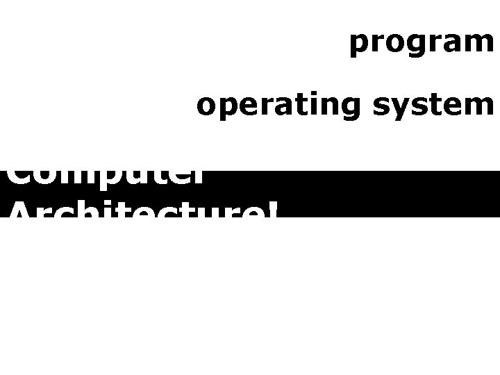 program operating system Computer Architecture! 