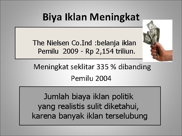 Biya Iklan Meningkat The Nielsen Co. Ind : belanja iklan Pemilu 2009 - Rp