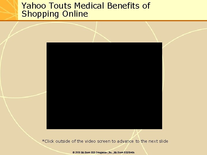 Yahoo Touts Medical Benefits of Shopping Online *Click outside of the video screen to