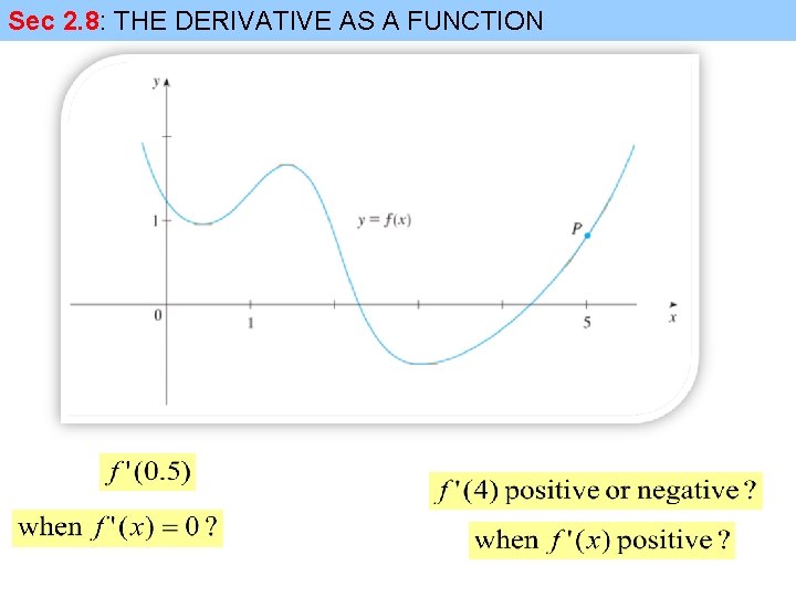 Sec 2. 8: THE DERIVATIVE AS A FUNCTION 