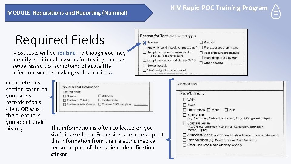 Hiv Poc Examples MODULE Requisitions and Reporting Nominal HIV Rapid POC