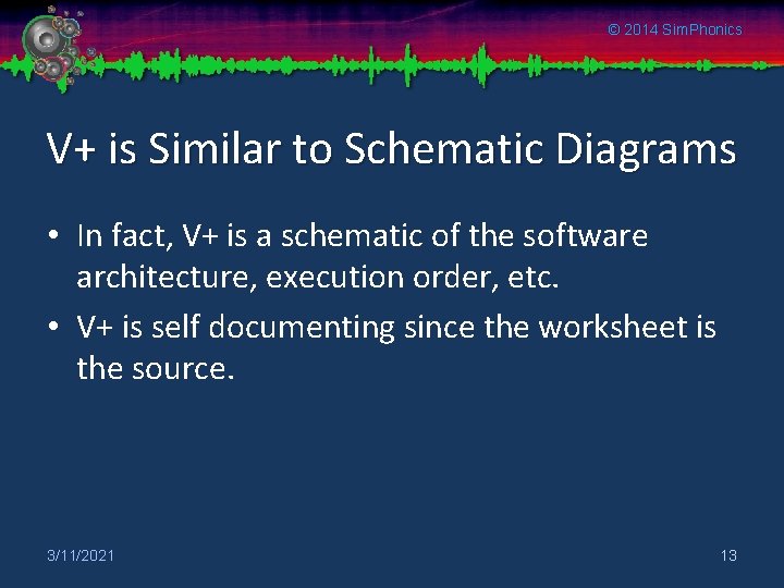 © 2014 Sim. Phonics V+ is Similar to Schematic Diagrams • In fact, V+