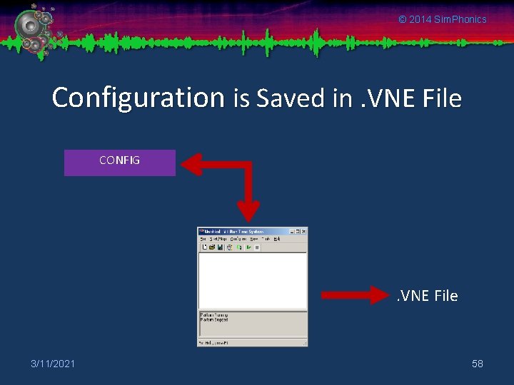 © 2014 Sim. Phonics Configuration is Saved in. VNE File CONFIG . VNE File