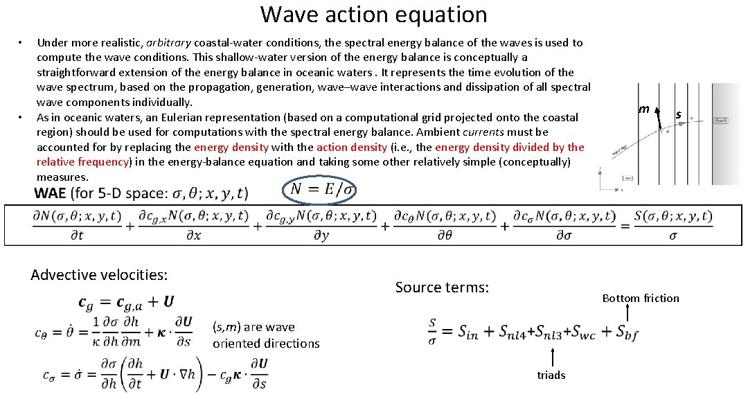 Wave action equation Under more realistic, arbitrary coastal-water conditions, the spectral energy balance of Wave action equation Under more realistic, arbitrary coastal-water conditions, the spectral energy balance of