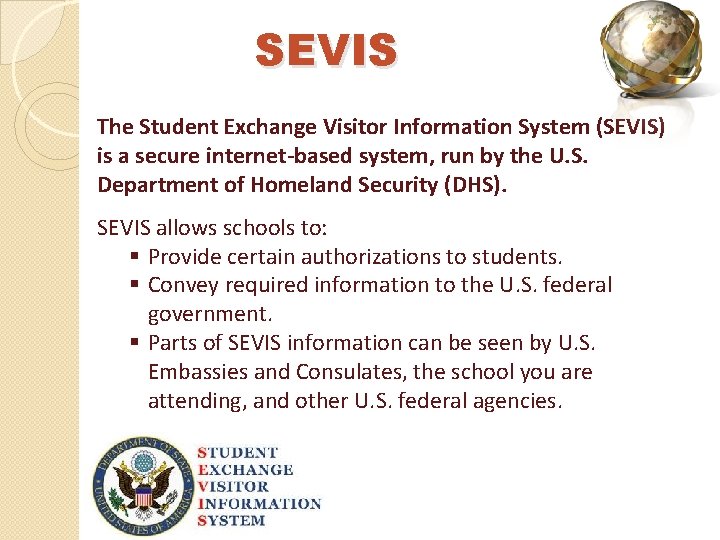 WELCOME TO IMMIGRATION REGULATIONS Office of International Students