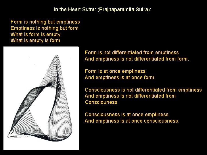 In the Heart Sutra: (Prajnaparamita Sutra): Form is nothing but emptiness Emptiness is nothing