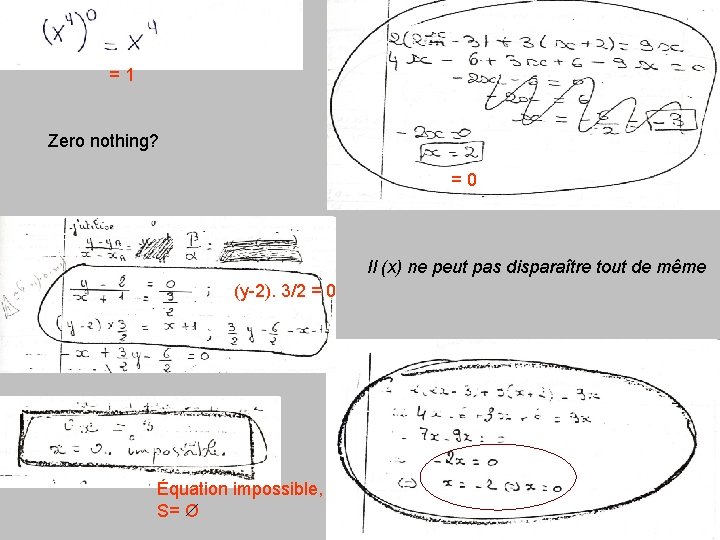 = 1 Zero nothing? = 0 Il (x) ne peut pas disparaître tout de