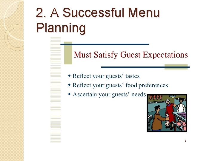 2. A Successful Menu Planning 