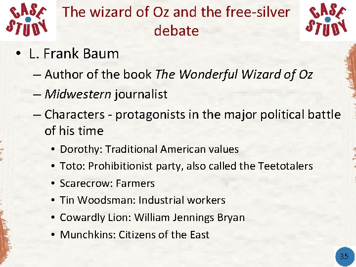 The wizard of Oz and the free-silver debate • L. Frank Baum – Author