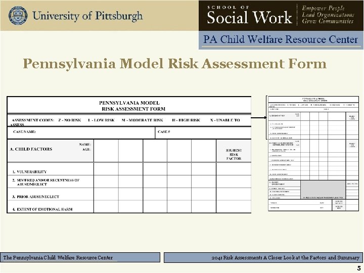 Pennsylvania Model Risk Assessment Form The Pennsylvania Child Welfare Resource Center 204: Risk Assessment:
