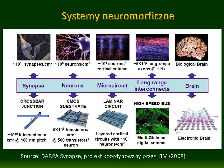 Systemy neuromorficzne Source: DARPA Synapse, projekt koordynowany przez IBM (2008) 