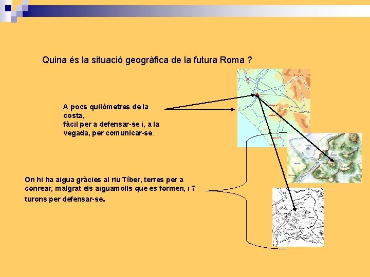 Quina és la situació geogràfica de la futura Roma ? A pocs quilòmetres de