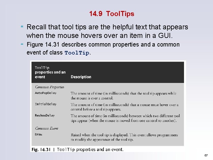 14. 9 Tool. Tips Recall that tool tips are the helpful text that appears