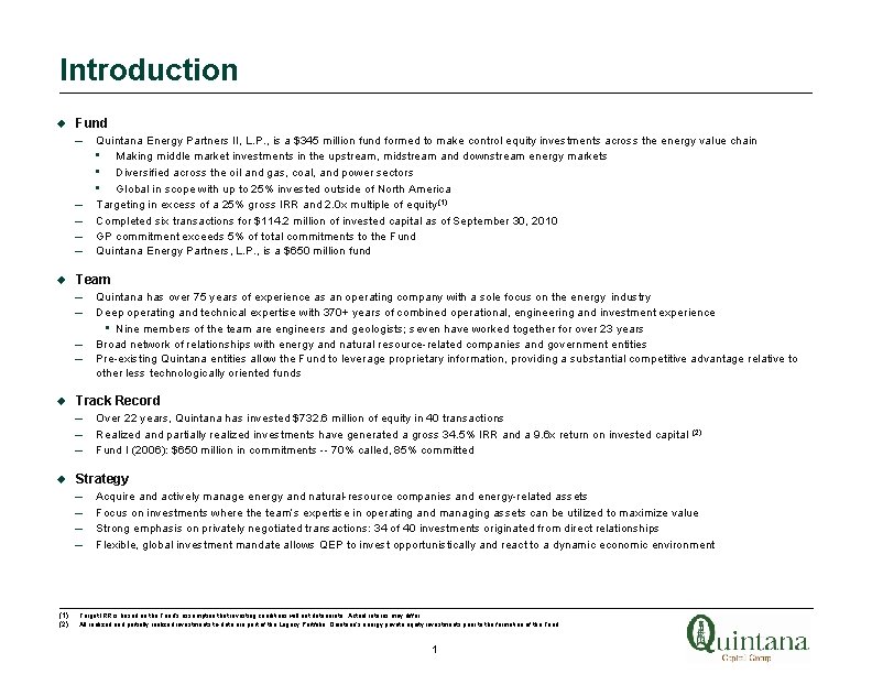 Introduction u Fund – – – u Team – – u Over 22 years,