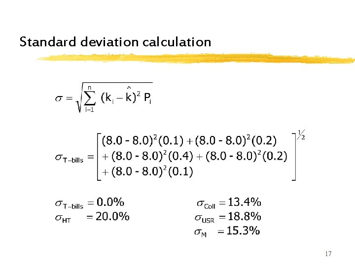 Standard deviation calculation 17 Standard deviation calculation 17