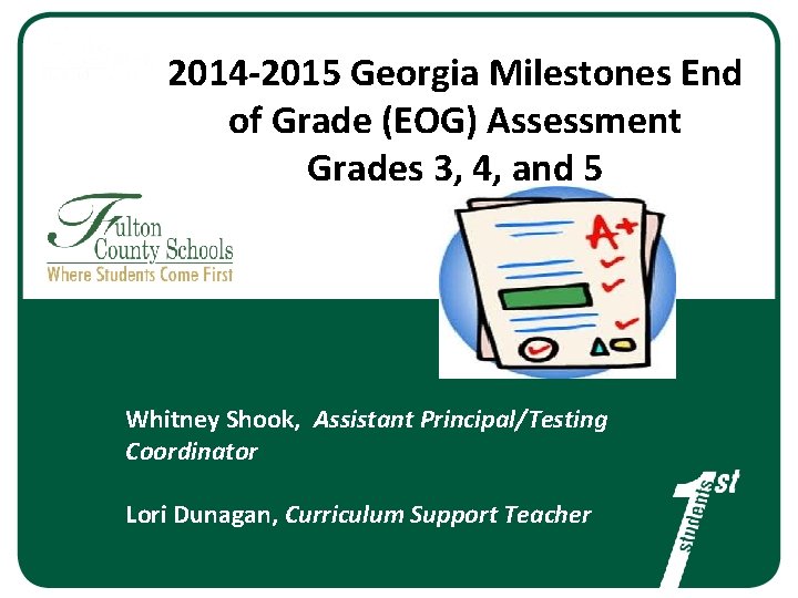 2014 2015 Georgia Milestones End of Grade EOG