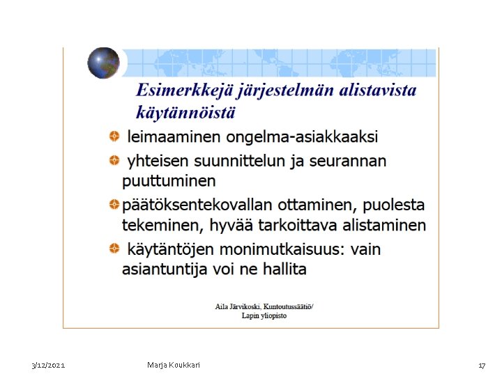 3/12/2021 Marja Koukkari 17 