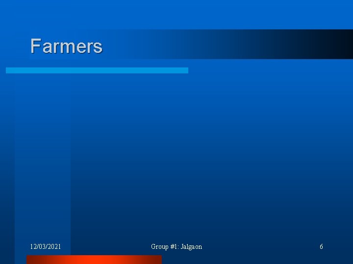 Farmers 12/03/2021 Group #1: Jalgaon 6 