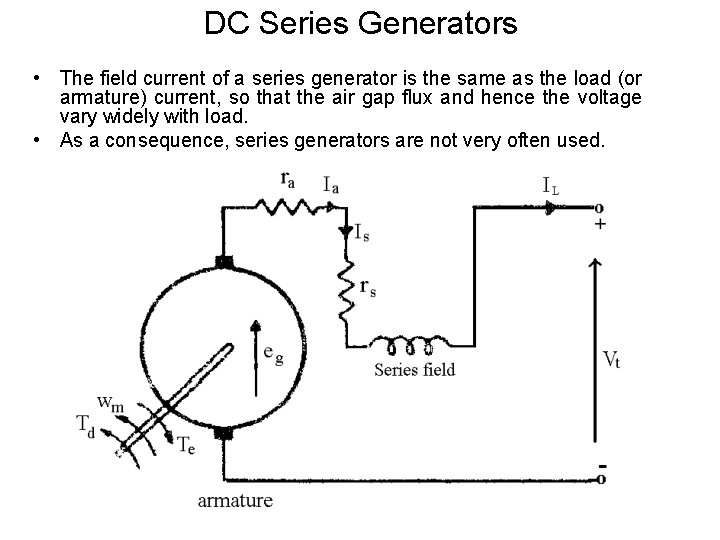 DC Series Generators • The field current of a series generator is the same